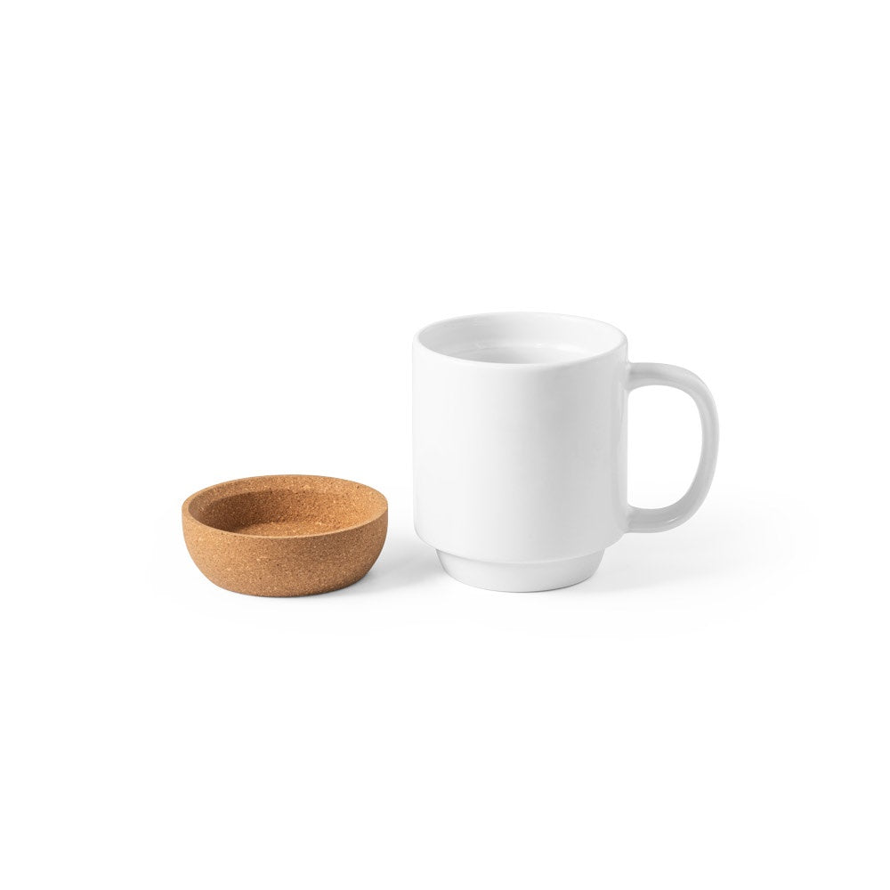 RORY SUB promotional mug in white (detail view) with custom logo branding