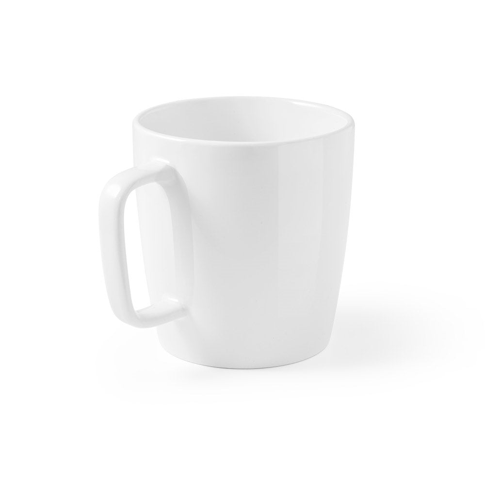 DHONI WHITE promotional mug in white with custom logo branding