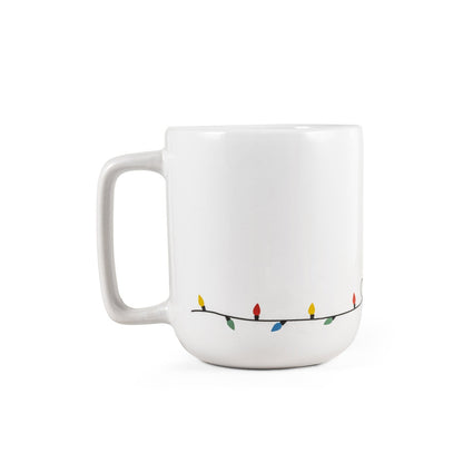 REINDEER promotional mug in white (detail view) with custom logo branding