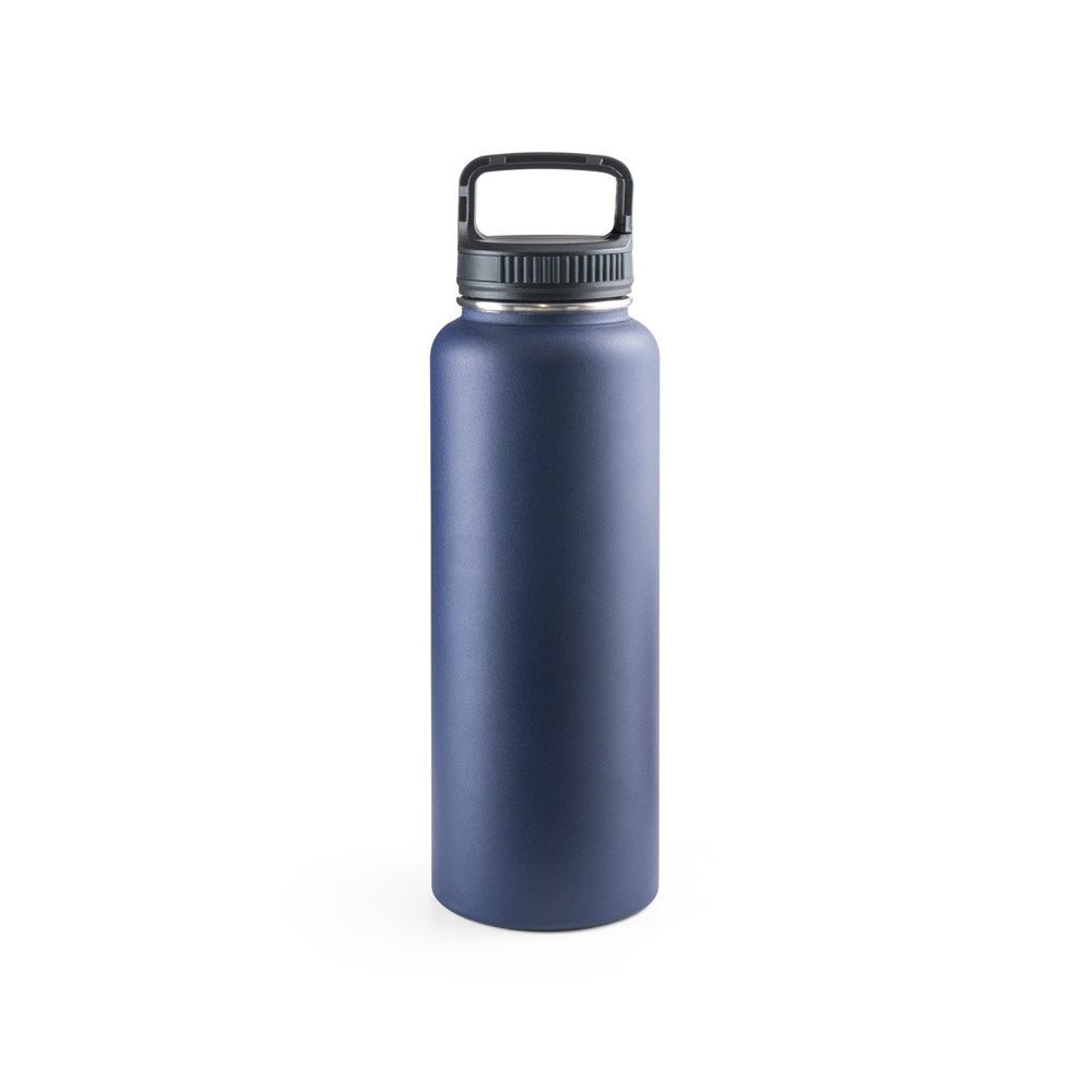 SINNER promotional bottle in navy blue with custom logo branding