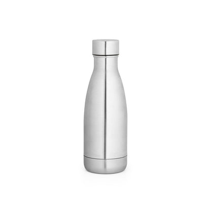 RE-BUFFON S promotional thermal bottle in satin silver with custom logo branding