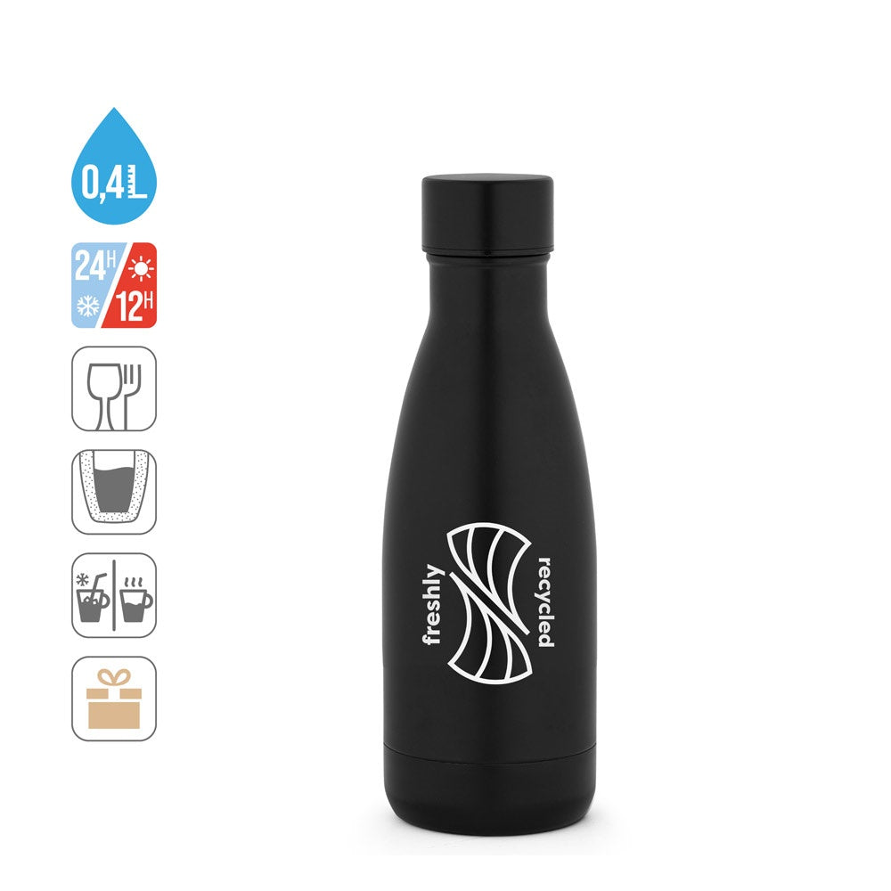 RE-BUFFON S promotional thermal bottle (complete set view) with custom logo branding