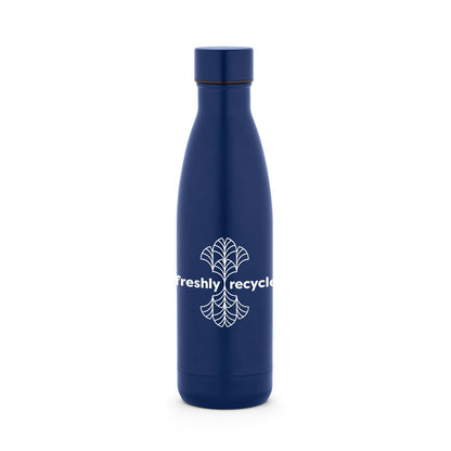 RE-BUFFON L promotional thermal bottle in navy blue with custom logo branding