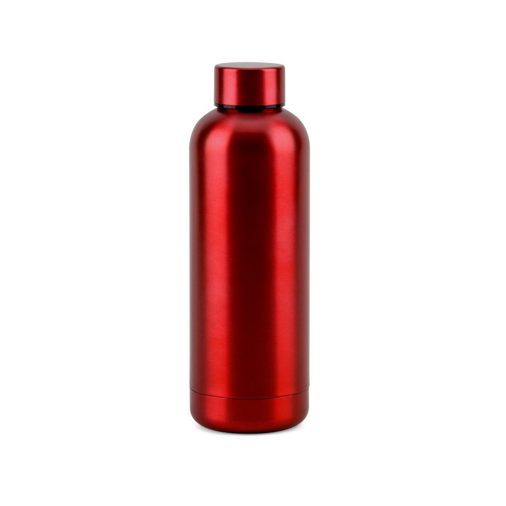 ODIN METTALIC promotional bottle in red with custom logo branding