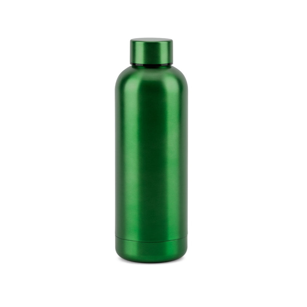 ODIN METTALIC promotional bottle in green with custom logo branding