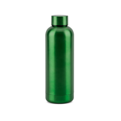 ODIN METTALIC promotional bottle in green with custom logo branding