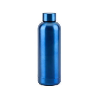 ODIN METTALIC promotional bottle in royal blue with custom logo branding