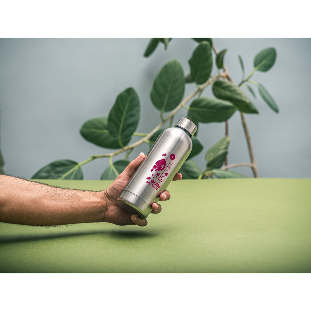 ODIN METTALIC promotional bottle with custom logo branding