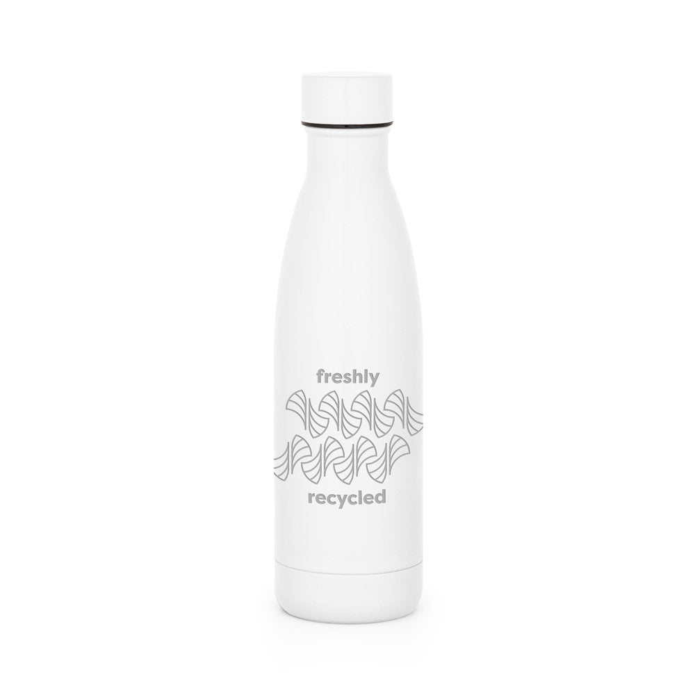 RE-BUFFON M promotional thermal bottle in white with custom logo branding