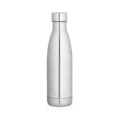 RE-BUFFON M promotional thermal bottle in satin silver with custom logo branding