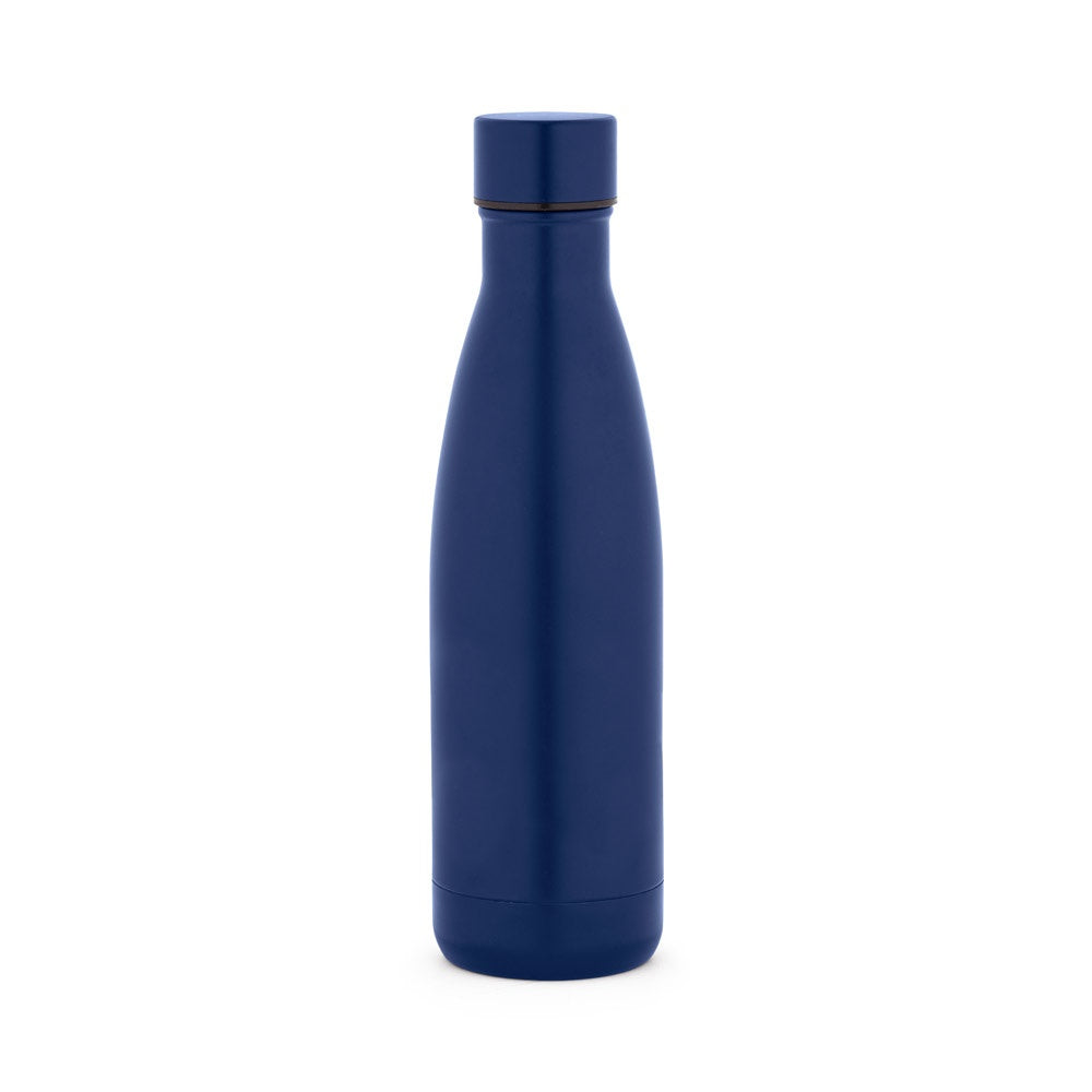 RE-BUFFON M promotional thermal bottle in navy blue with custom logo branding
