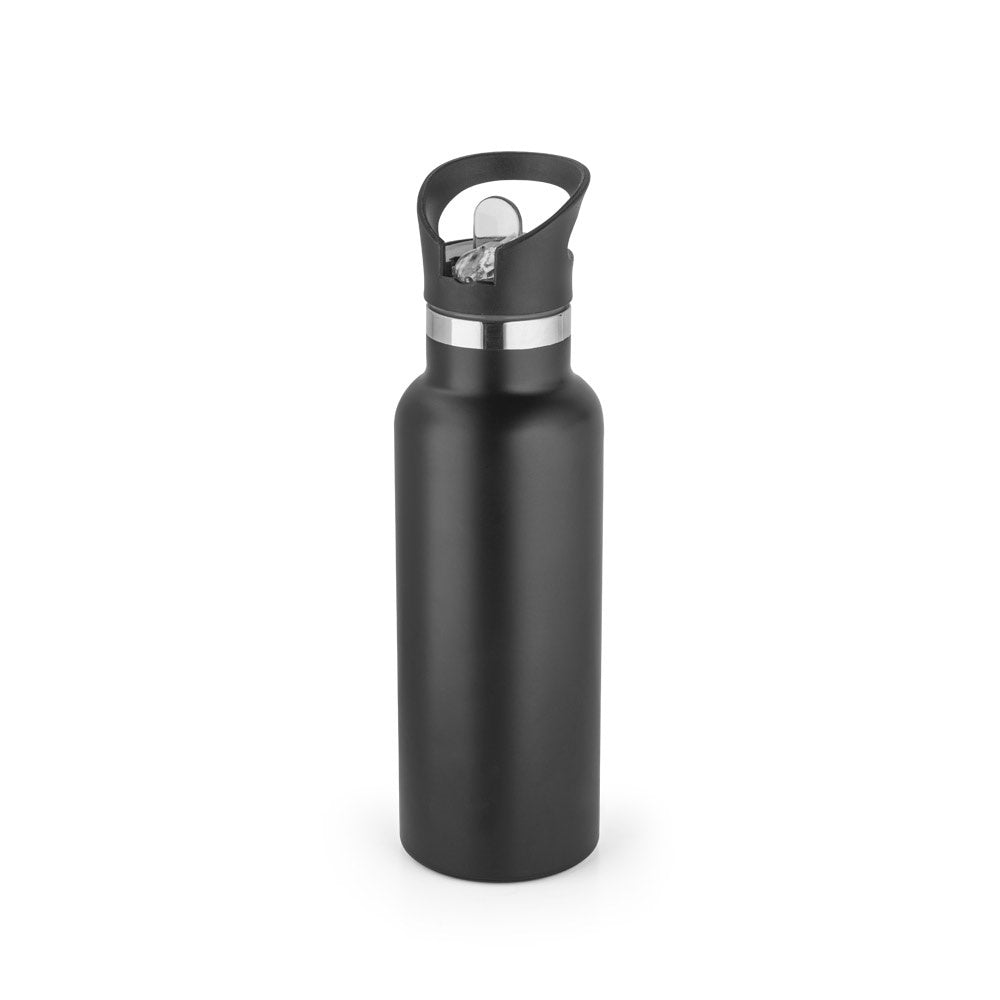 NORTON promotional bottle in black with custom logo branding