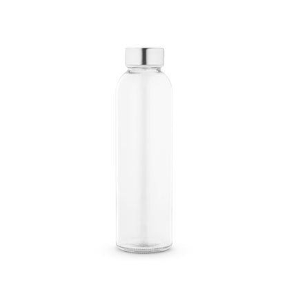SOLER promotional bottle in transparent (detail view) with custom logo branding