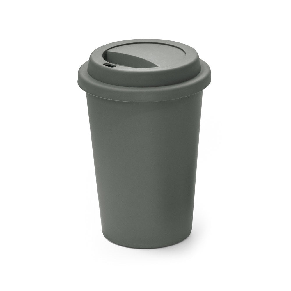 TONALI 450 promotional travel cup in dark grey with custom logo branding