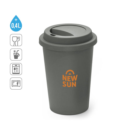 TONALI 450 promotional travel cup (complete set view) with custom logo branding
