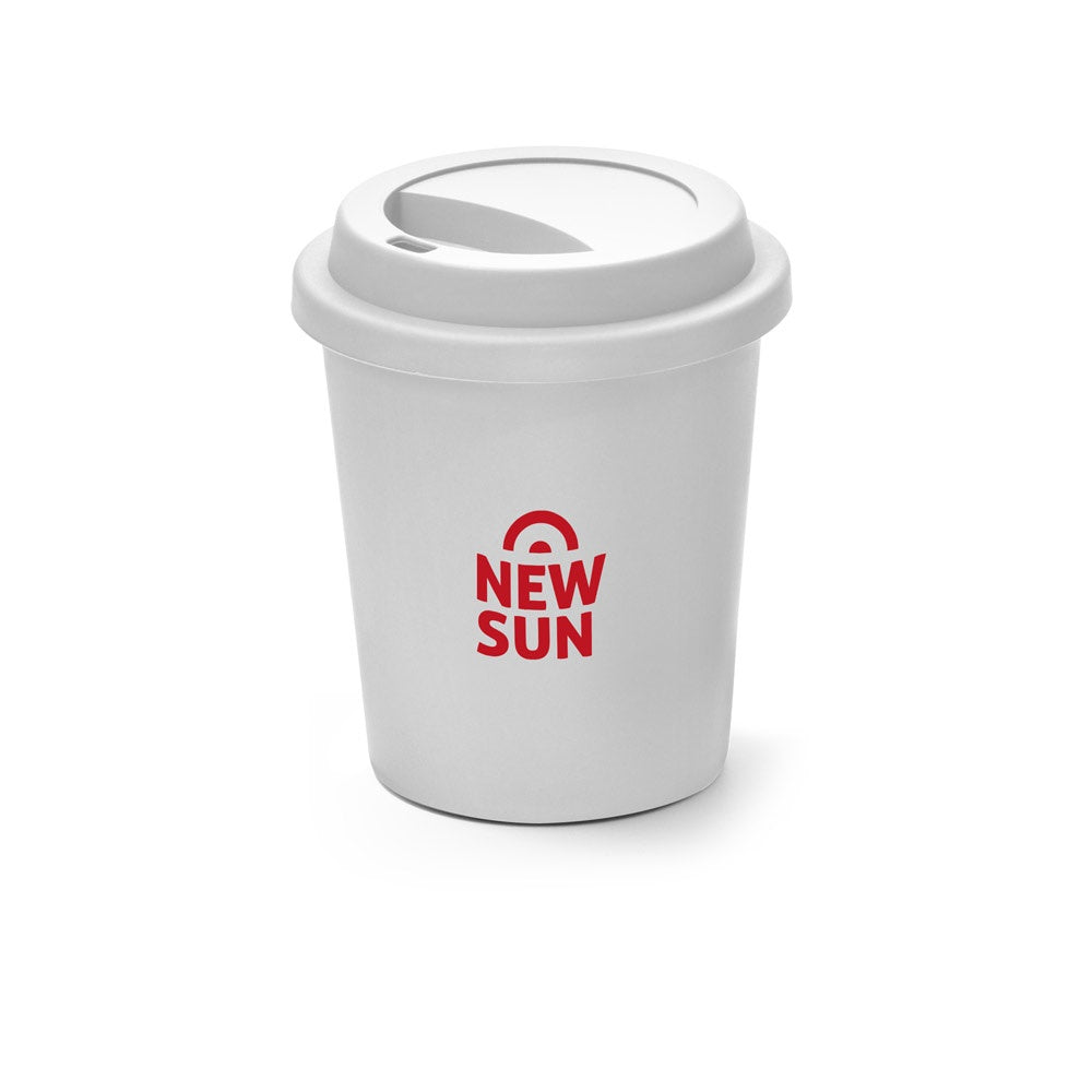 TONALI 350 promotional travel cup in white with custom logo branding