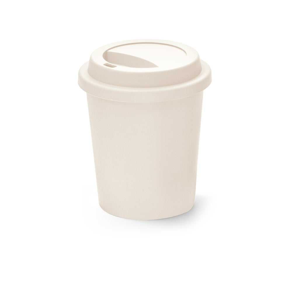 TONALI 350 promotional travel cup in pastel white with custom logo branding