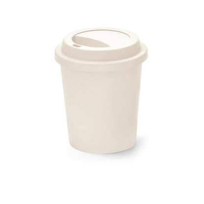 TONALI 350 promotional travel cup in pastel white with custom logo branding