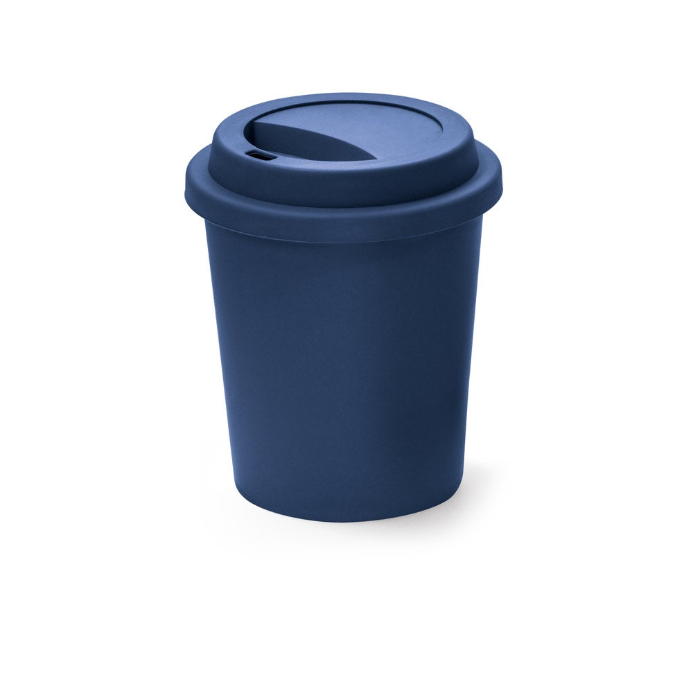 TONALI 350 promotional travel cup in navy blue with custom logo branding