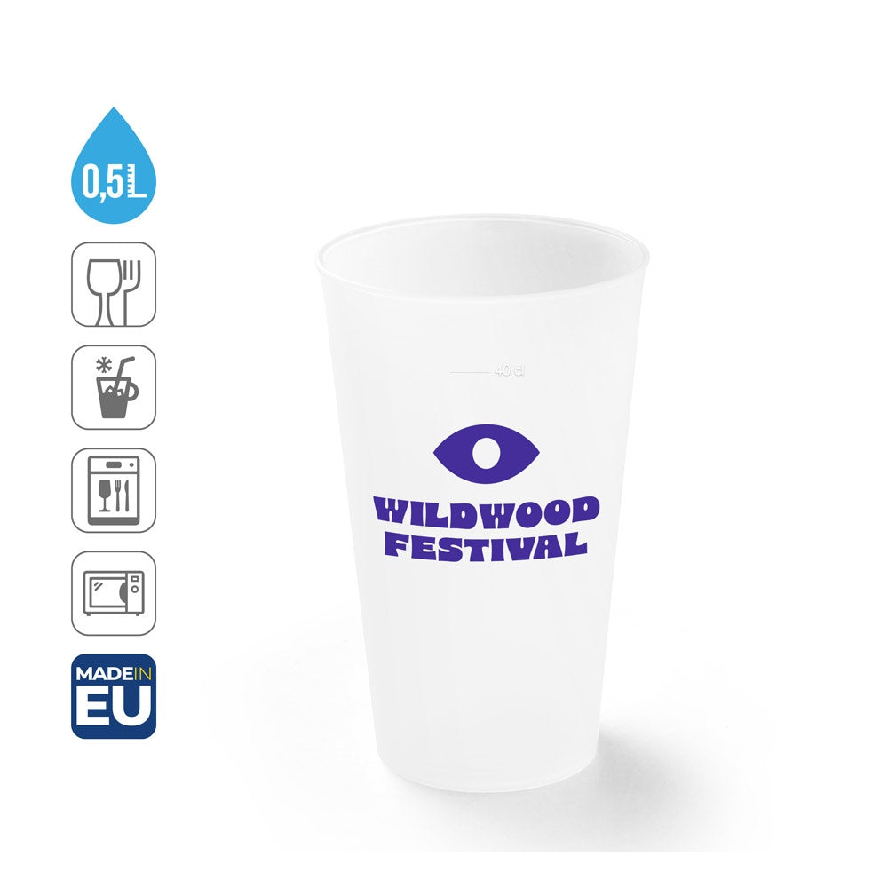 KANE promotional travel cup (complete set view) with custom logo branding