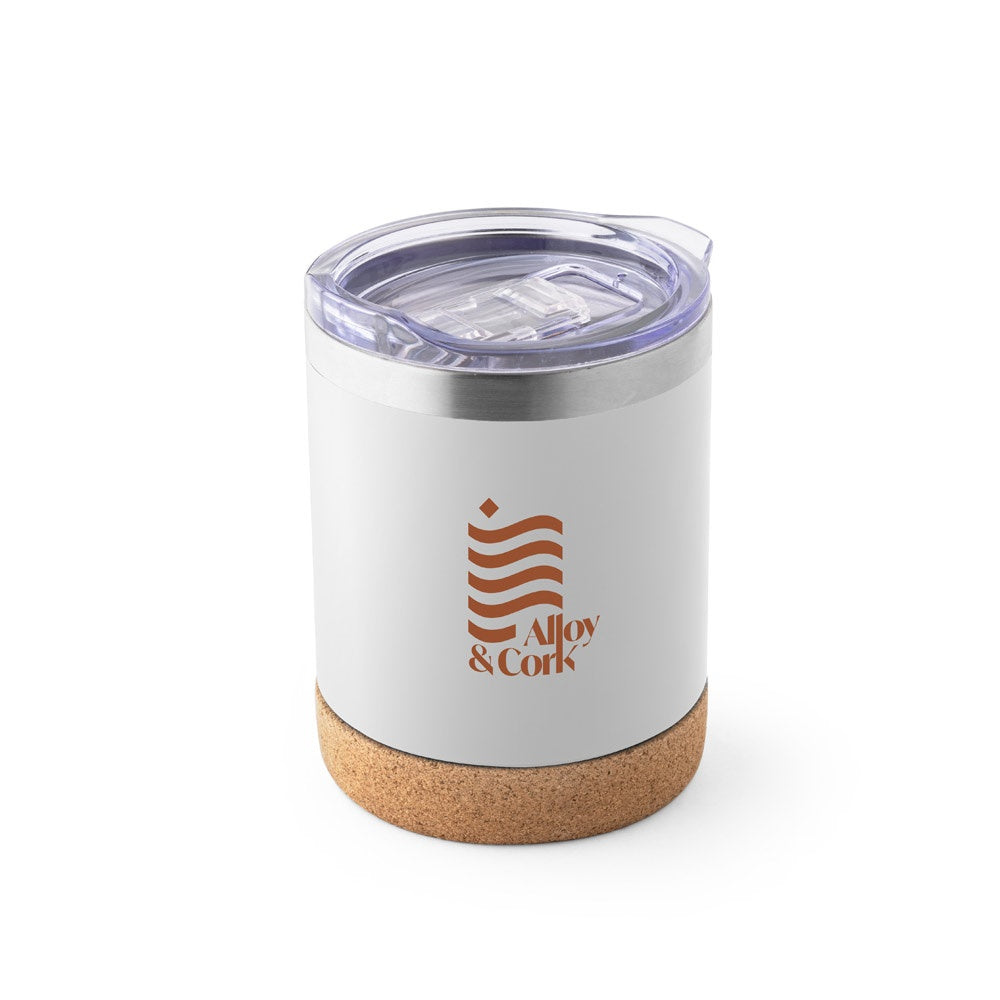 SOLBERG TUMBLER promotional travel cup in white with custom logo branding