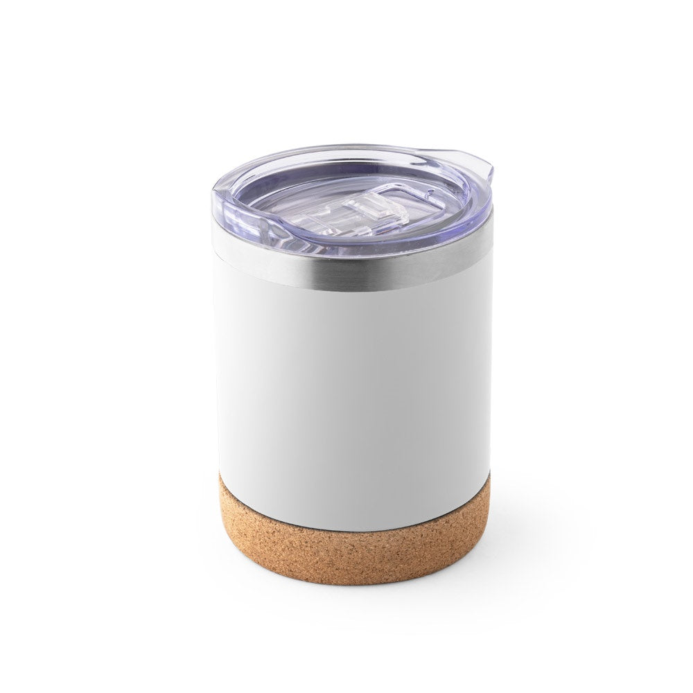 SOLBERG TUMBLER promotional travel cup in white with custom logo branding