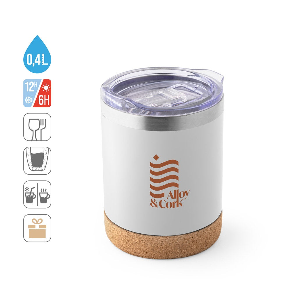 SOLBERG TUMBLER promotional travel cup (complete set view) with custom logo branding