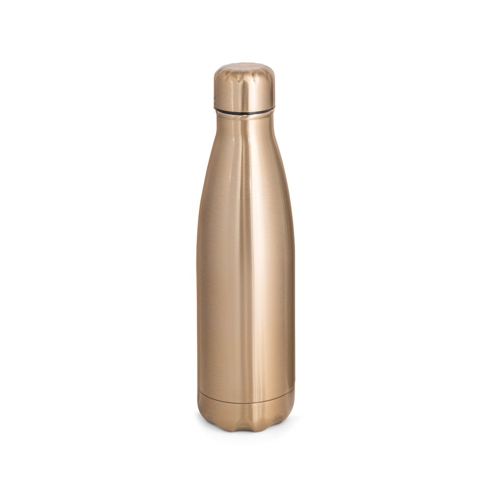 SHOW METALLIC promotional bottle in satin gold with custom logo branding