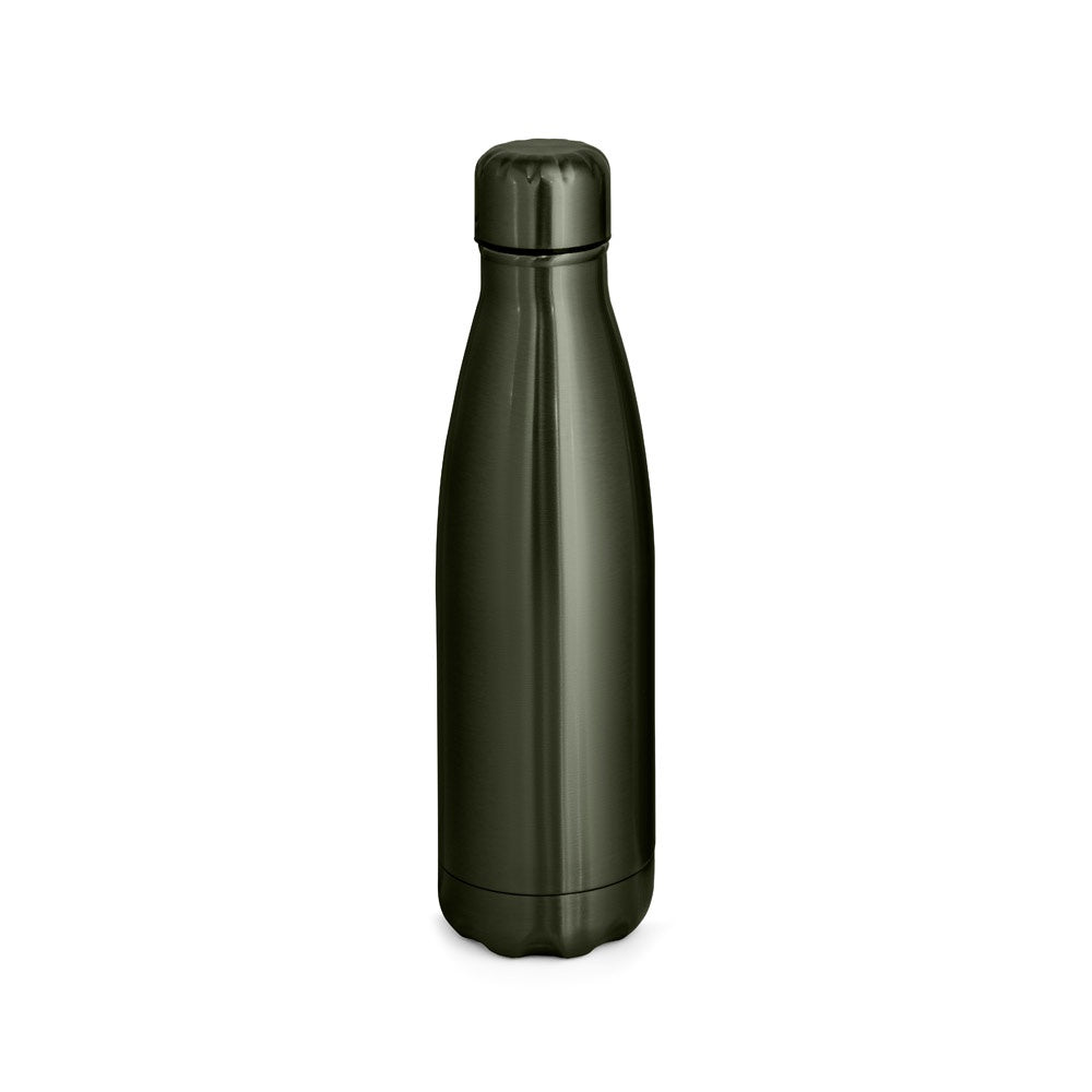 SHOW METALLIC promotional bottle in gun metal with custom logo branding