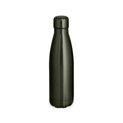 SHOW METALLIC promotional bottle in gun metal with custom logo branding