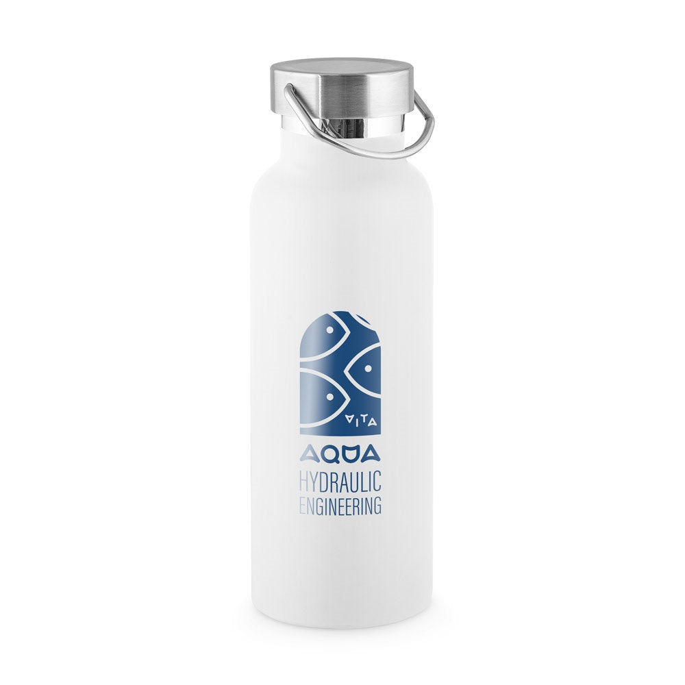 DUPLANTIS promotional bottle in white with custom logo branding