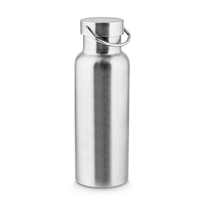 DUPLANTIS promotional bottle in satin silver with custom logo branding