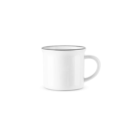 SELDEN promotional mug in white (detail view) with custom logo branding