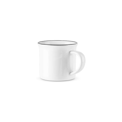 SELDEN promotional mug in white with custom logo branding