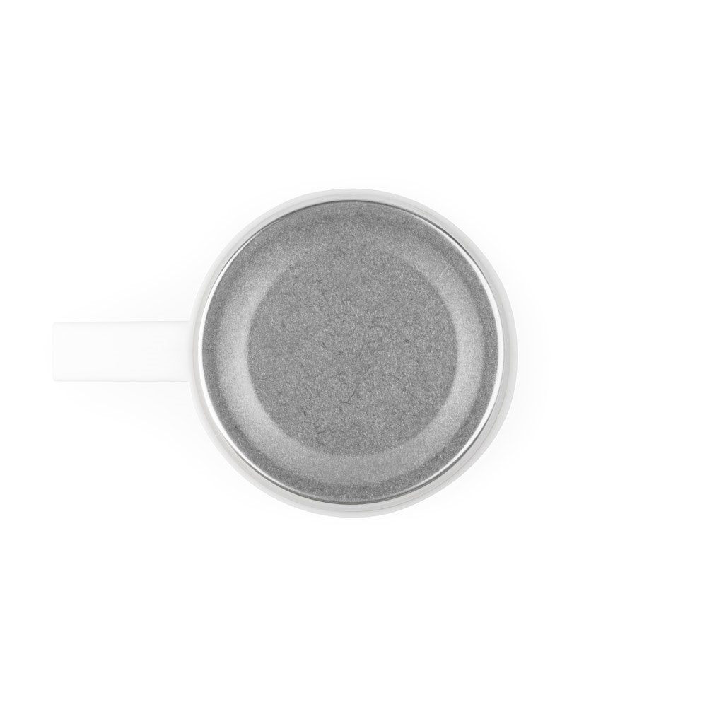 COMANECI promotional thermal bottle in white (detail view) with custom logo branding
