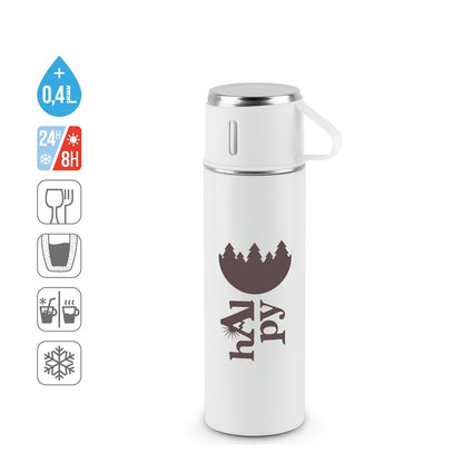 COMANECI promotional thermal bottle (complete set view) with custom logo branding