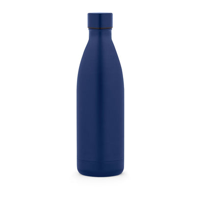 RE-BUFFON XL promotional thermal bottle in navy blue with custom logo branding