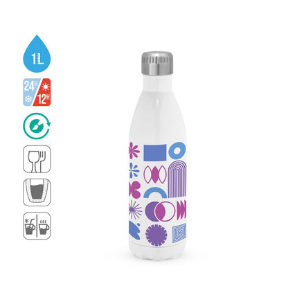AMORTI XL promotional bottle (complete set view) with custom logo branding