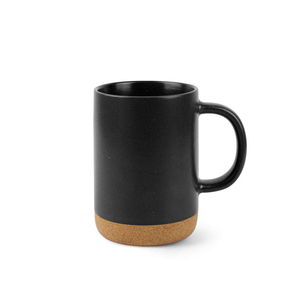 CONSTELLATION CORK promotional mug in black (detail view) with custom logo branding