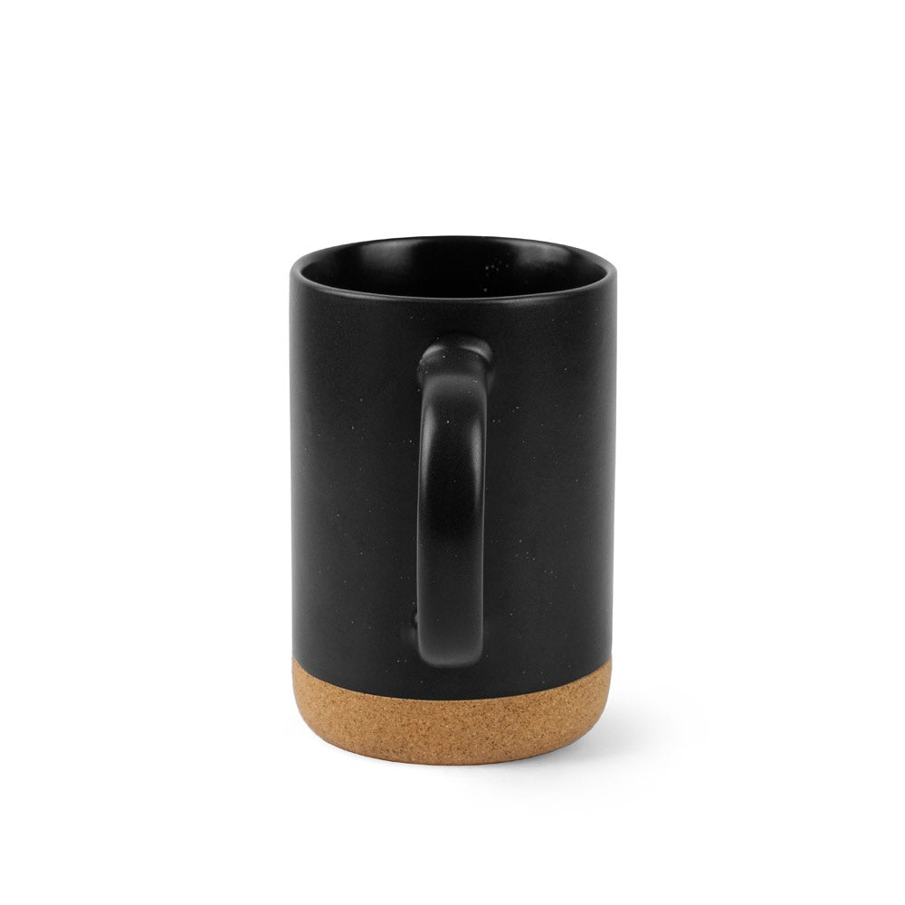 CONSTELLATION CORK promotional mug in black (detail view) with custom logo branding