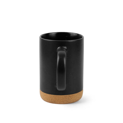 CONSTELLATION CORK promotional mug in black (detail view) with custom logo branding