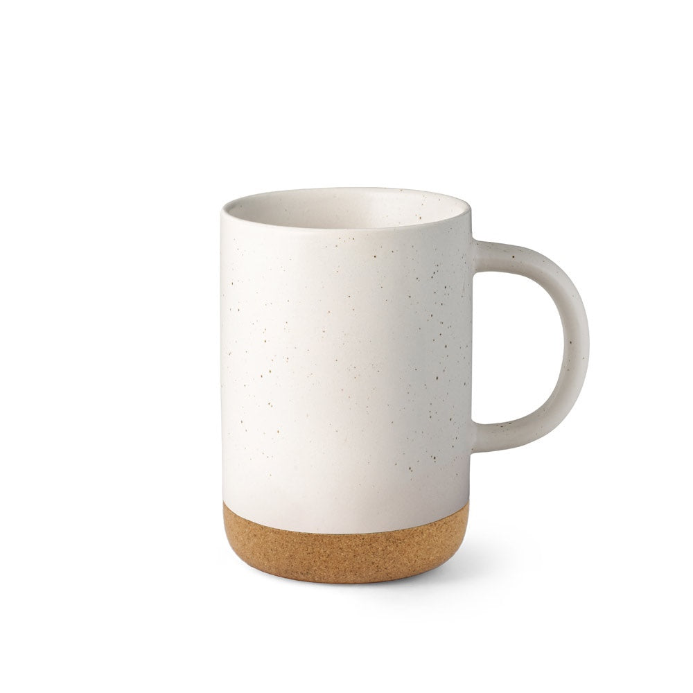 CONSTELLATION CORK promotional mug in pastel white (detail view) with custom logo branding