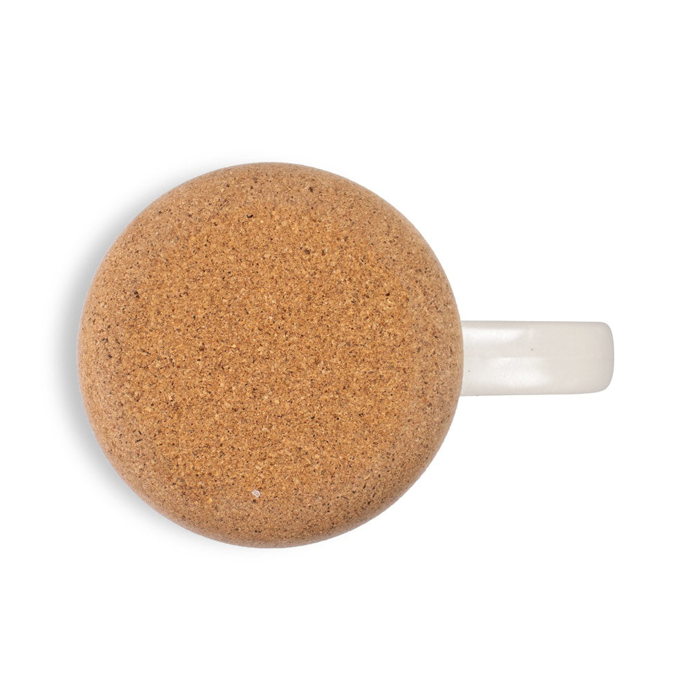CONSTELLATION CORK promotional mug in pastel white (detail view) with custom logo branding