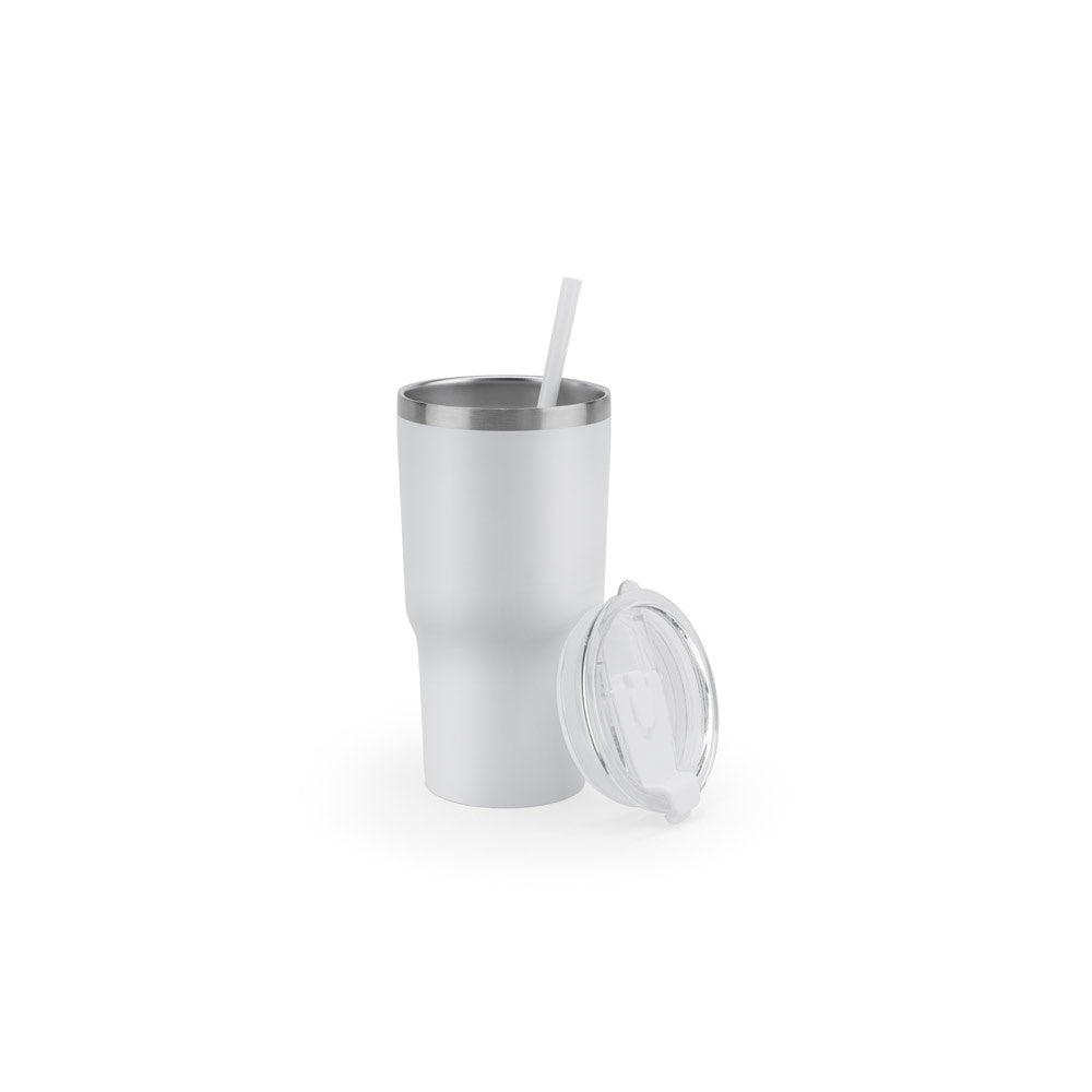 JOYNER M promotional travel cup in white with custom logo branding