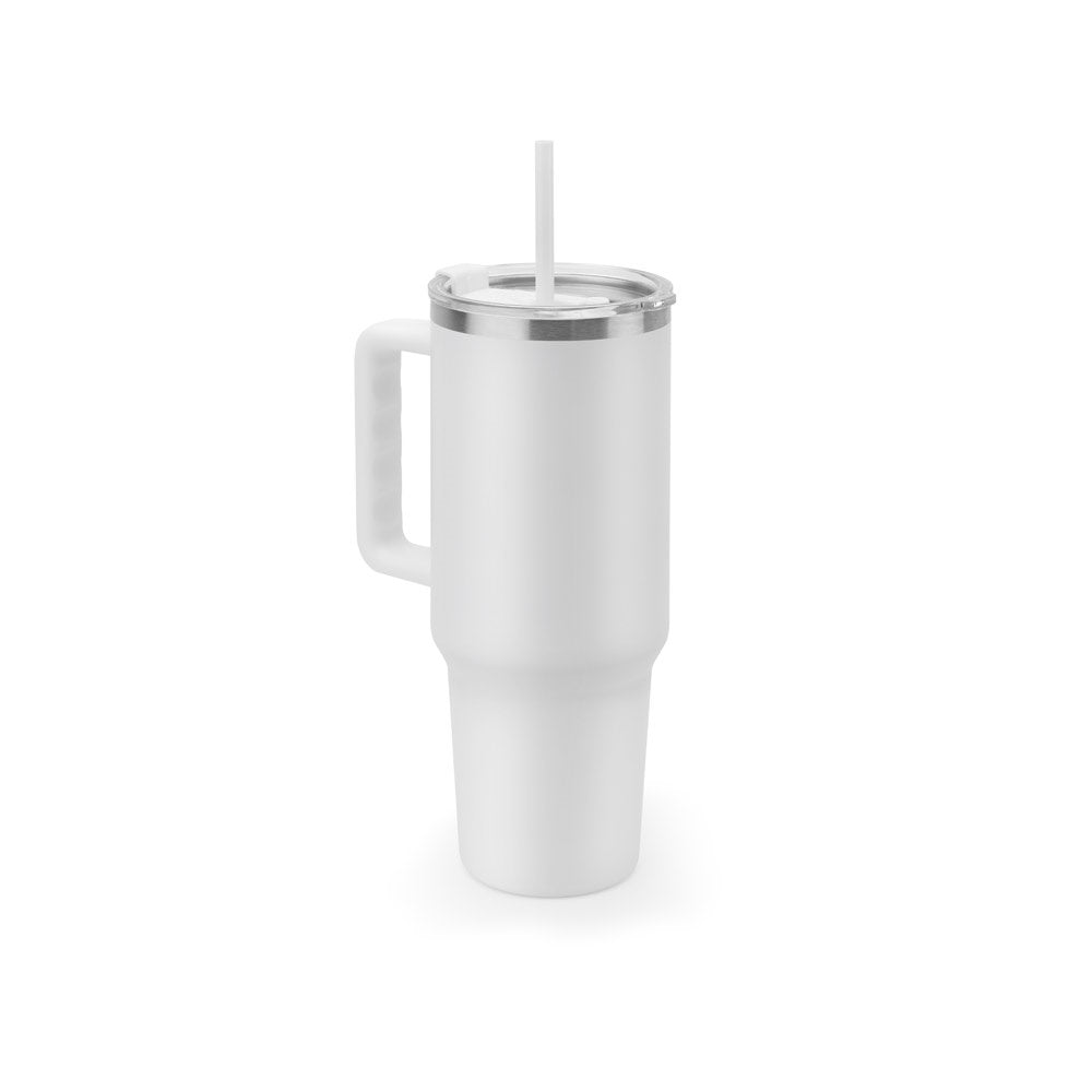 JOYNER XL promotional travel cup in white with custom logo branding