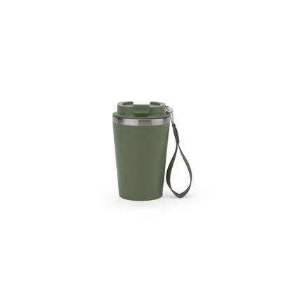 SPITZ promotional travel cup in army green with custom logo branding