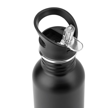 EDBERG promotional bottle in black (detail view) with custom logo branding