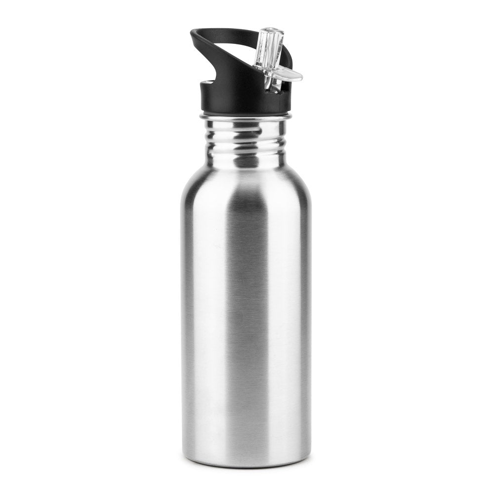 EDBERG promotional bottle in satin silver with custom logo branding