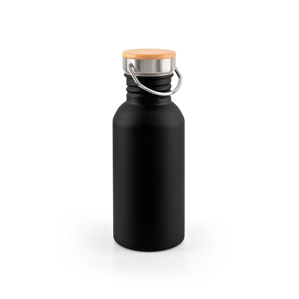 EWING promotional bottle in black with custom logo branding