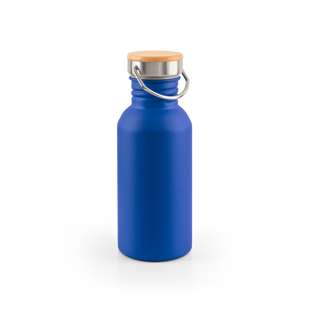EWING promotional bottle in blue with custom logo branding
